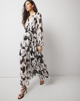 パーティードレス Floral-Print Faux-Wrap Maxi Dress Floral Print Faux Wrap Maxi Dress
